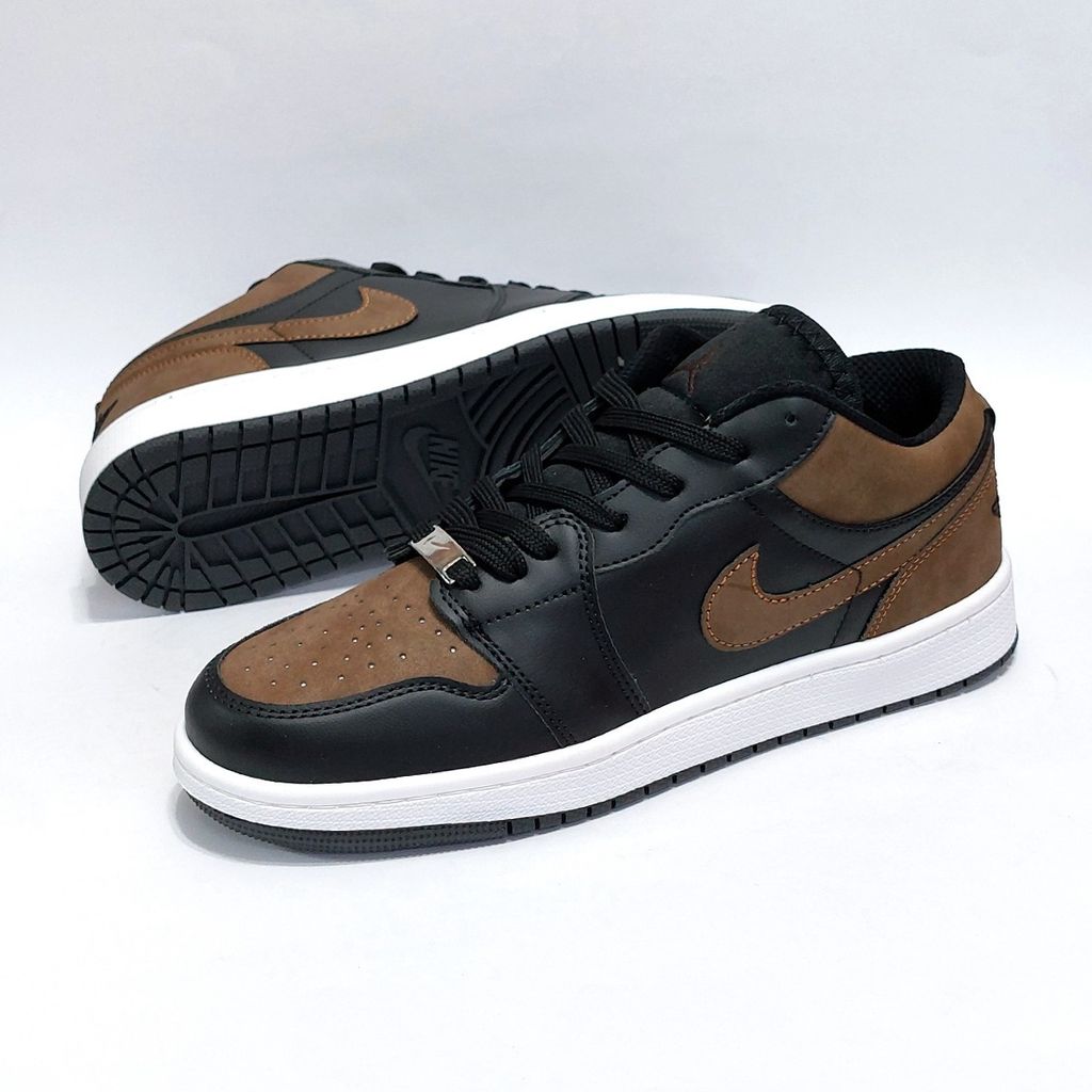 قیمت ارزان کتانی نایک جردن وان لو مشکی قهوه ای جذاب Nike Jordan one Low
