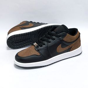قیمت ارزان کتانی نایک جردن وان لو مشکی قهوه ای جذاب Nike Jordan one Low