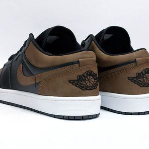 خرید اینترنتی کتانی نایک جردن وان لو مشکی قهوه ای جذاب Nike Jordan one Low
