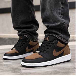 خرید آنلاین کتانی نایک جردن وان لو مشکی قهوه ای جذاب Nike Jordan one Low