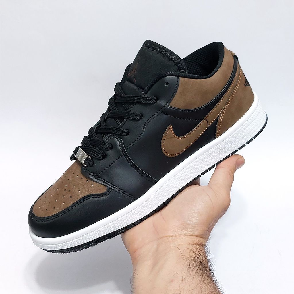 فروش اینترنتی کتانی نایک جردن وان لو مشکی قهوه ای جذاب Nike Jordan one Low