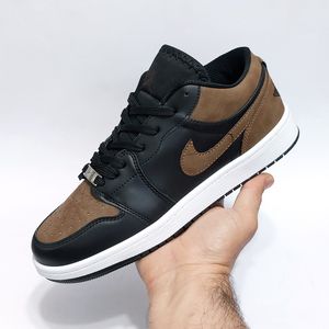 فروش اینترنتی کتانی نایک جردن وان لو مشکی قهوه ای جذاب Nike Jordan one Low