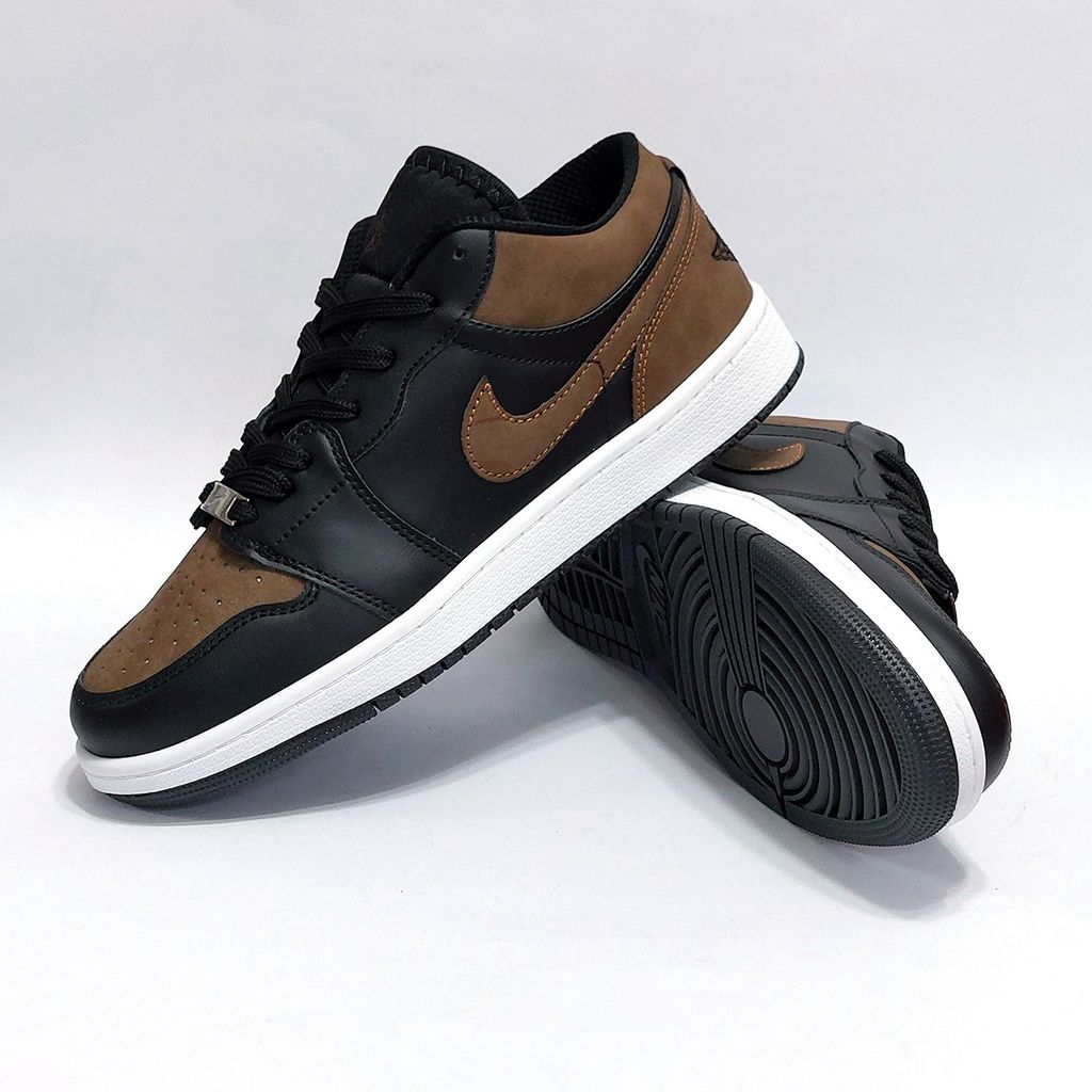 مشخصات کتانی نایک جردن وان لو مشکی قهوه ای جذاب Nike Jordan one Low