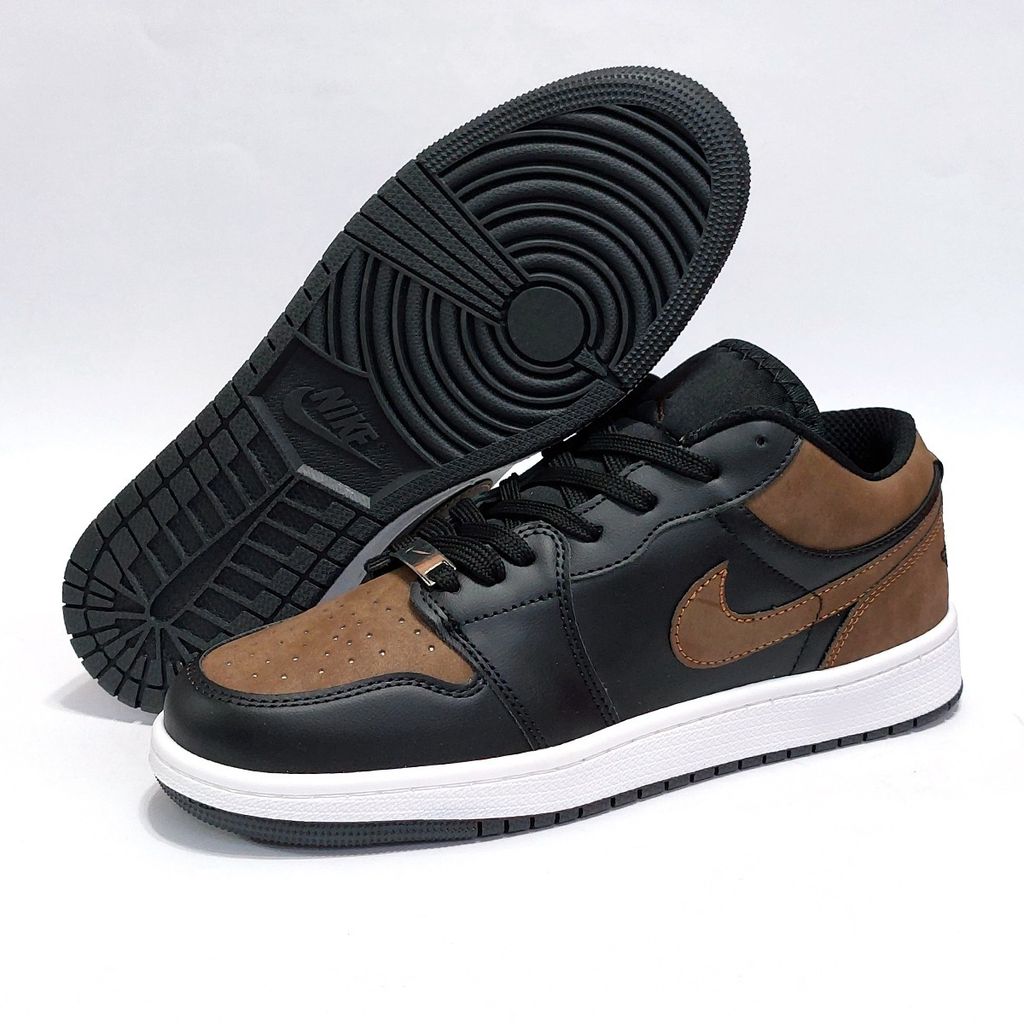 خرید اینترنتی کتانی نایک جردن وان لو مشکی قهوه ای جذاب Nike Jordan one Low