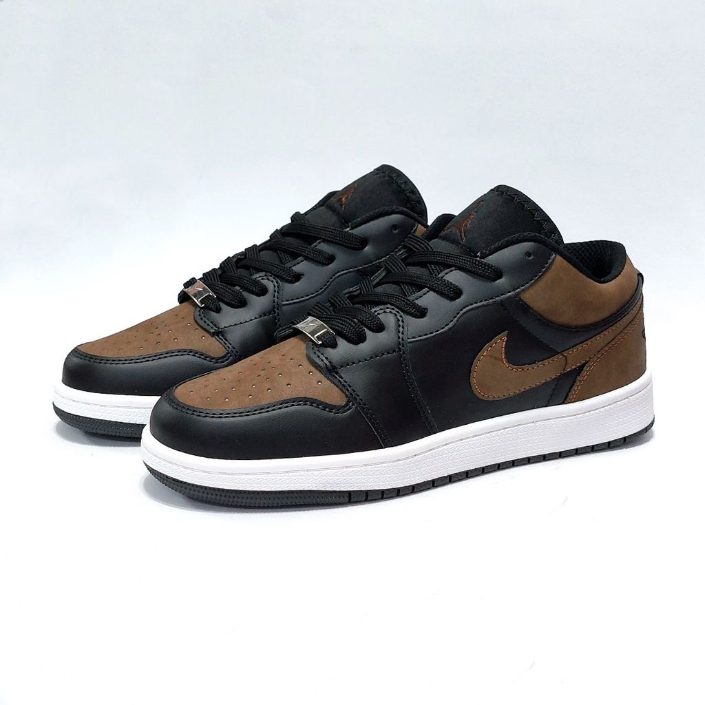 خرید اینترنتی کتانی نایک جردن وان لو مشکی قهوه ای جذاب Nike Jordan one Low