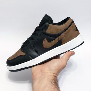 خرید آنلاین کتانی نایک جردن وان لو مشکی قهوه ای جذاب Nike Jordan one Low