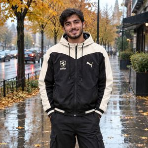 خرید انلاین کاپشن مشکی کرم مردانه مدل Ferrari مدل 1