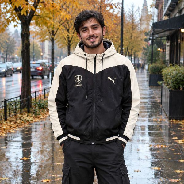 کاپشن مشکی کرم مردانه مدل Ferrari مدل 1