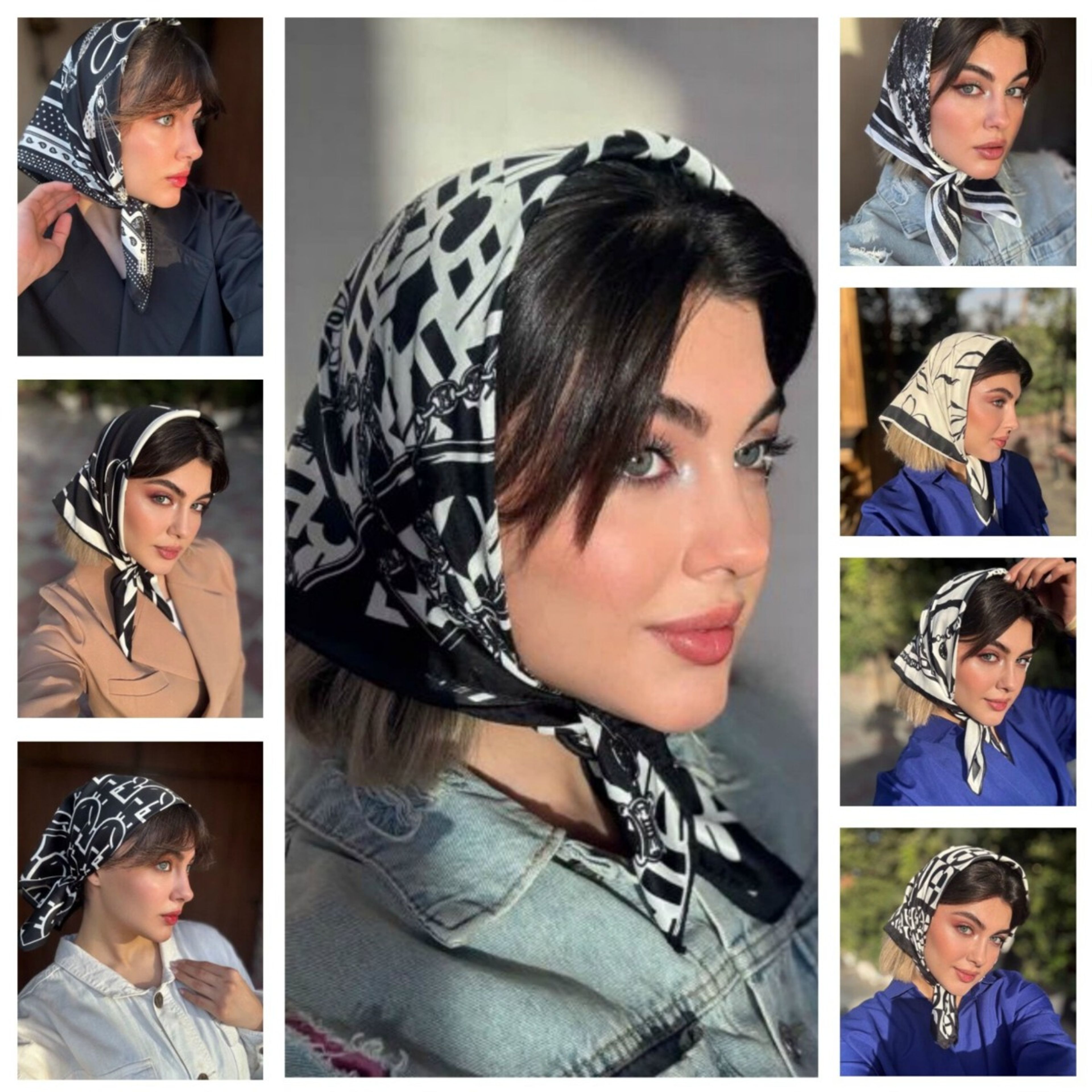 فروش اینترنتی مینی اسکارف ابریشم توییل وارداتی