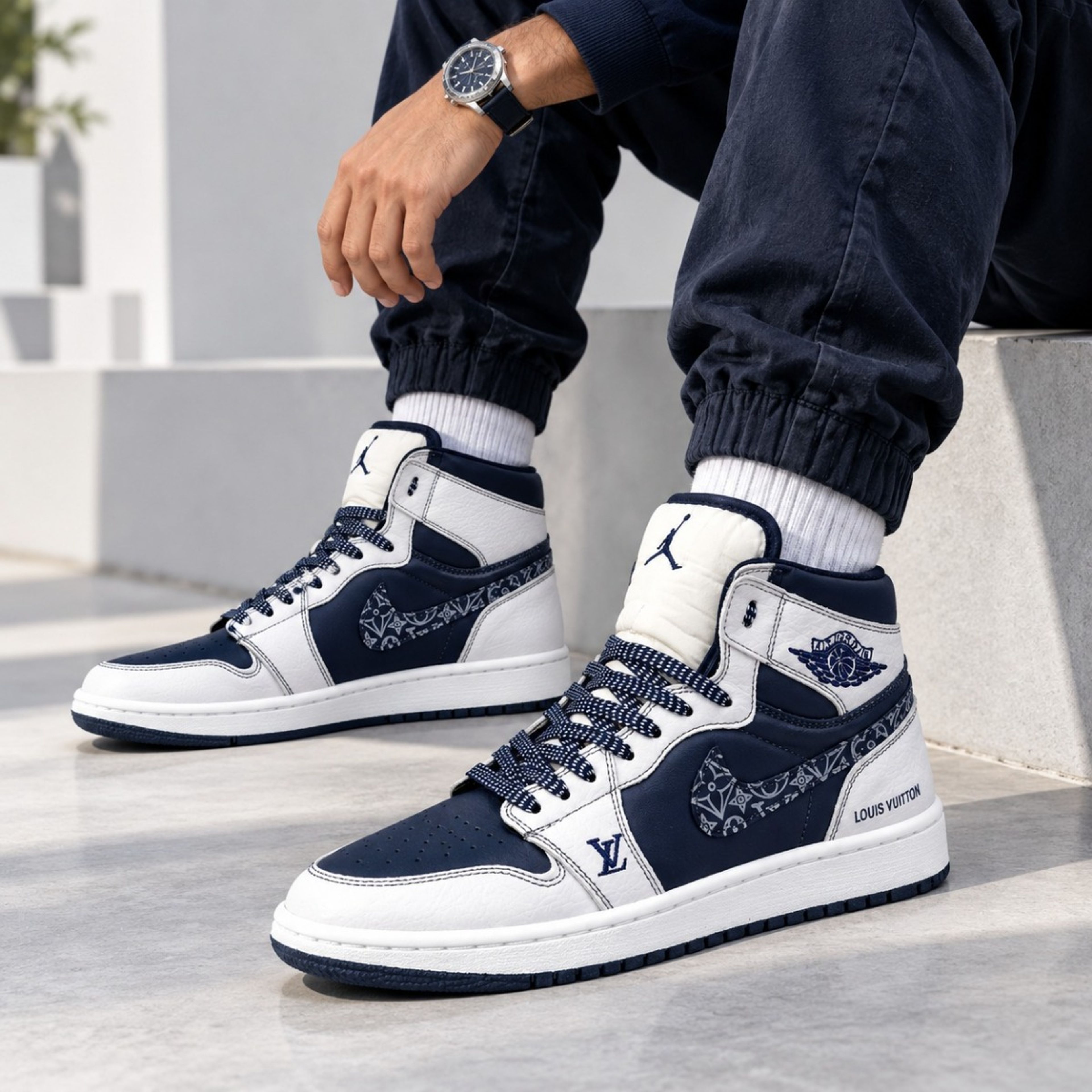 فروش اینترنتی کتانی نایک جردن وان ساقدار طرح جدید لویی ویتون 2026 Nike Jordan one LV
