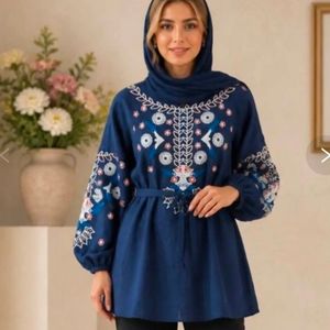 شومیز مانتویی دخترانه زنانه شیک شانتون فری سایز تا 46