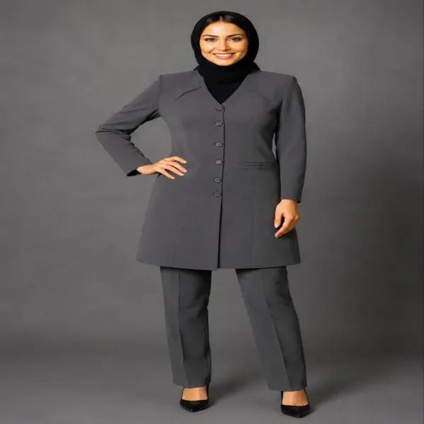 ست اداری زنانه مدل یقه پلیسه