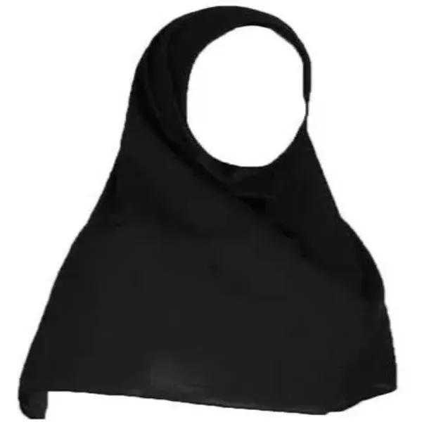 مقنعه کرپ مشکی درجه یک  قد 100