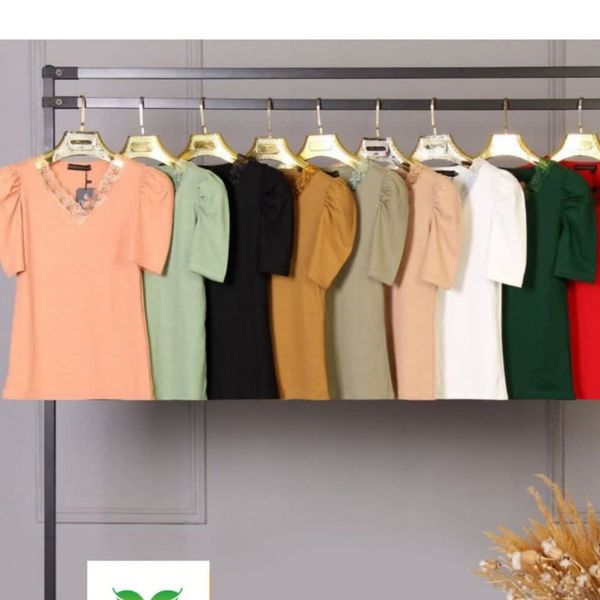 تیشرت یقه گیپور زنانه tshti