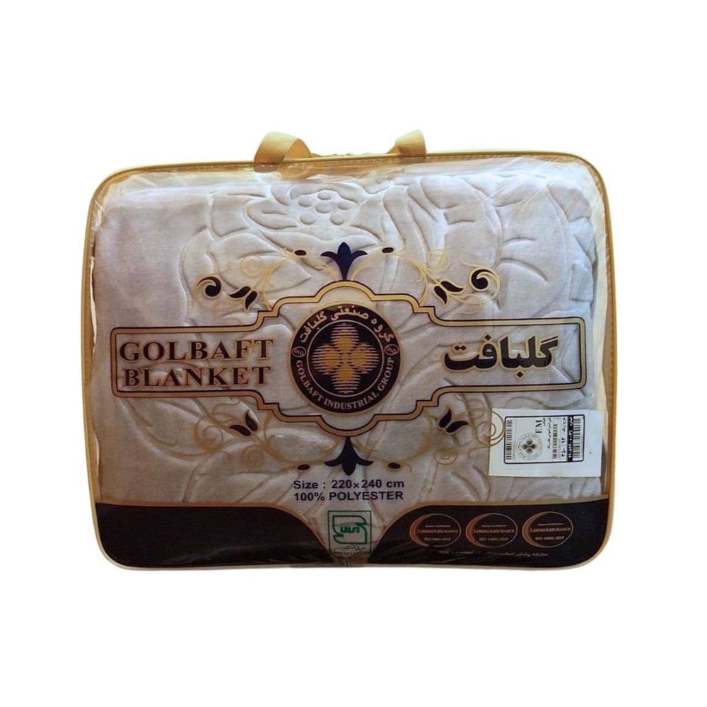 خرید اینترنتی قیمت پتو گلبافت طرحدار برجسته دو نفره 220 در 200 سانتیمتر رنگ طوسی