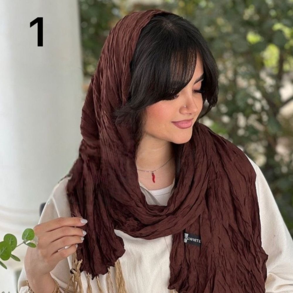 قیمت ارزان شال نخی چروک ریشه عنکبوتی