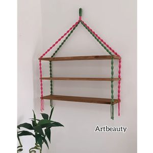شلف سه طبقه مکرومه طرح عروسکی