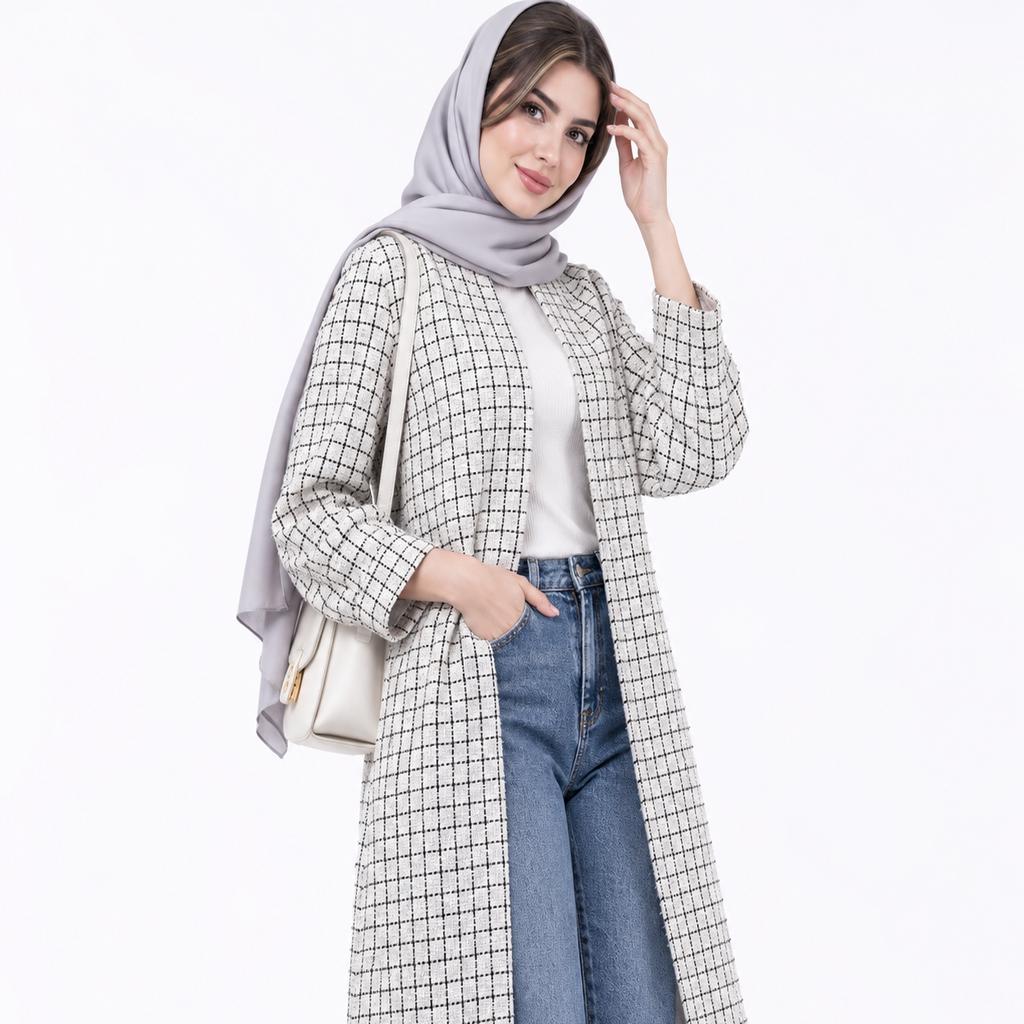 خرید اینترنتی قیمت مانتو چهارخونه زنانه شانل ترک پاییزی 🍂