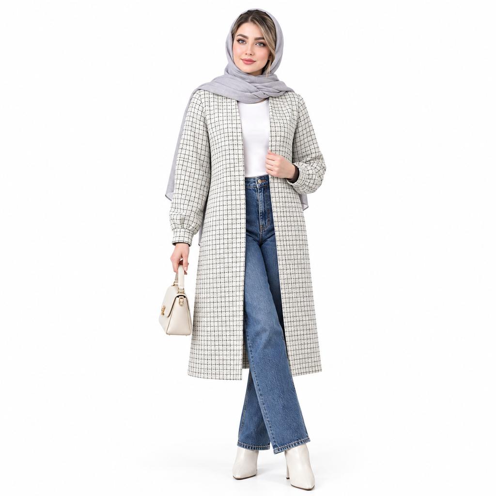 خرید اینترنتی قیمت مانتو چهارخونه زنانه شانل ترک پاییزی 🍂