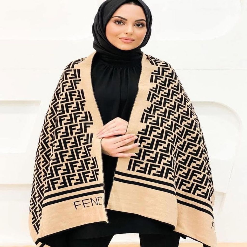خرید اینترنتی قیمت شال رودوشی بافت زنانه مستر کوالتی طرح فندی FENDI