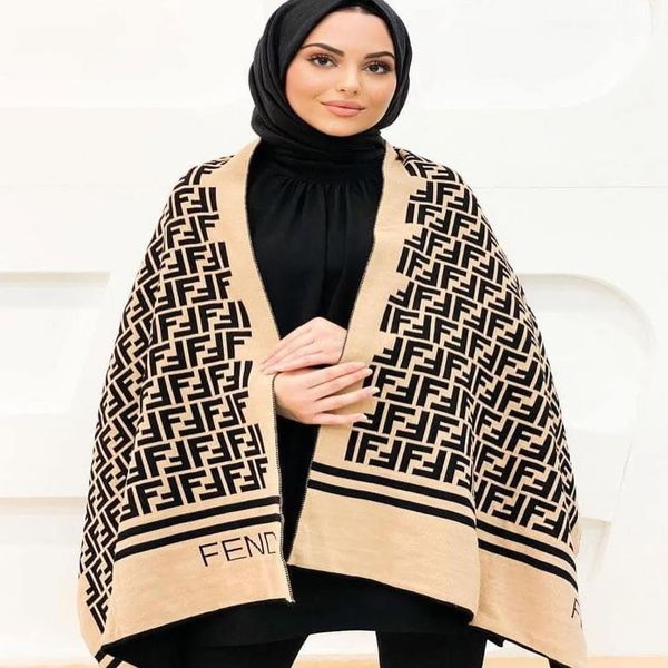 شال رودوشی بافت زنانه مستر کوالتی طرح فندی FENDI