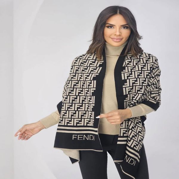 شال رودوشی بافت زنانه مستر کوالتی طرح فندی FENDI