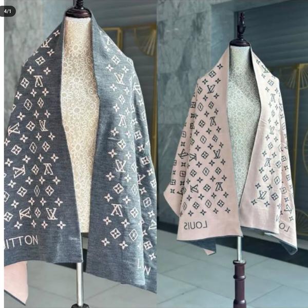 شال بافت رودوشی زنانه مستر کوالتی طرح لویی ویتون