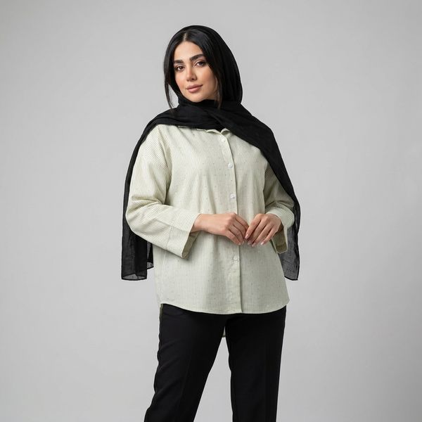 شومیز زنانه راه راه نگین دار