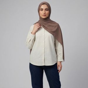 خرید اینترنتی قیمت شومیز زنانه راه راه نگین دار