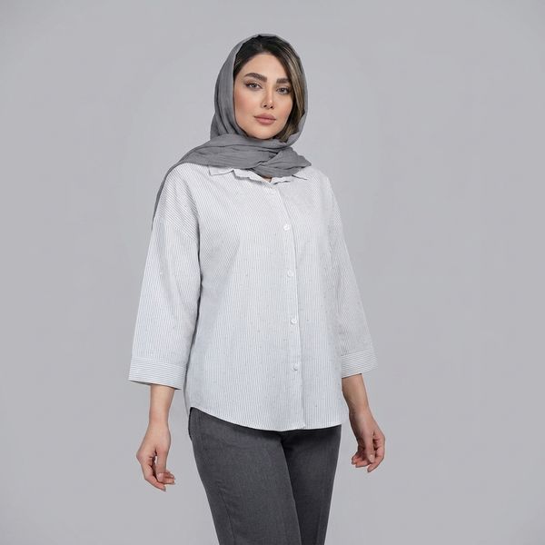 شومیز زنانه راه راه نگین دار