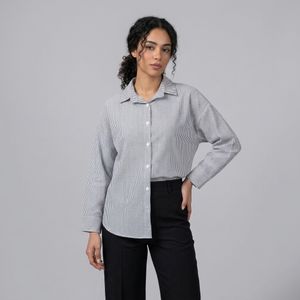 خرید اینترنتی قیمت شومیز زنانه راه راه نگین دار