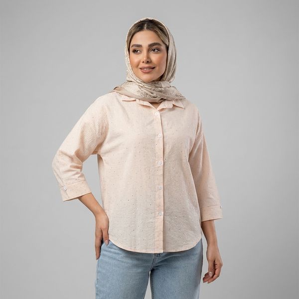 شومیز زنانه راه راه نگین دار