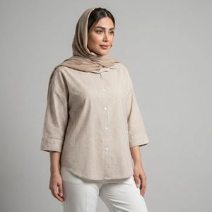 خرید اینترنتی قیمت شومیز زنانه راه راه نگین دار
