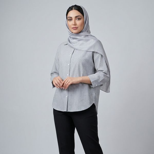 شومیز زنانه راه راه نگین دار
