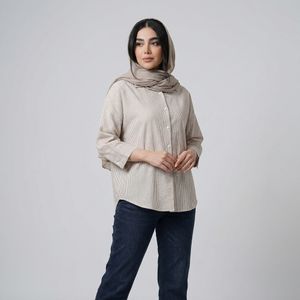 خرید اینترنتی قیمت شومیز زنانه راه راه نگین دار