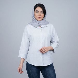 خرید اینترنتی قیمت شومیز زنانه راه راه نگین دار