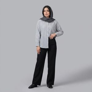 خرید اینترنتی قیمت شومیز زنانه راه راه نگین دار