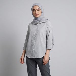 خرید اینترنتی قیمت شومیز زنانه راه راه نگین دار