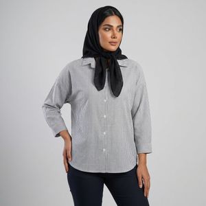 خرید اینترنتی قیمت شومیز زنانه راه راه نگین دار