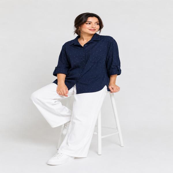 شومیز زنانه پفکی نگین‌دار