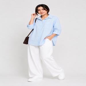 خرید اینترنتی قیمت شومیز زنانه پفکی نگین‌دار