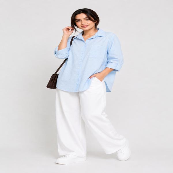 شومیز زنانه پفکی نگین‌دار