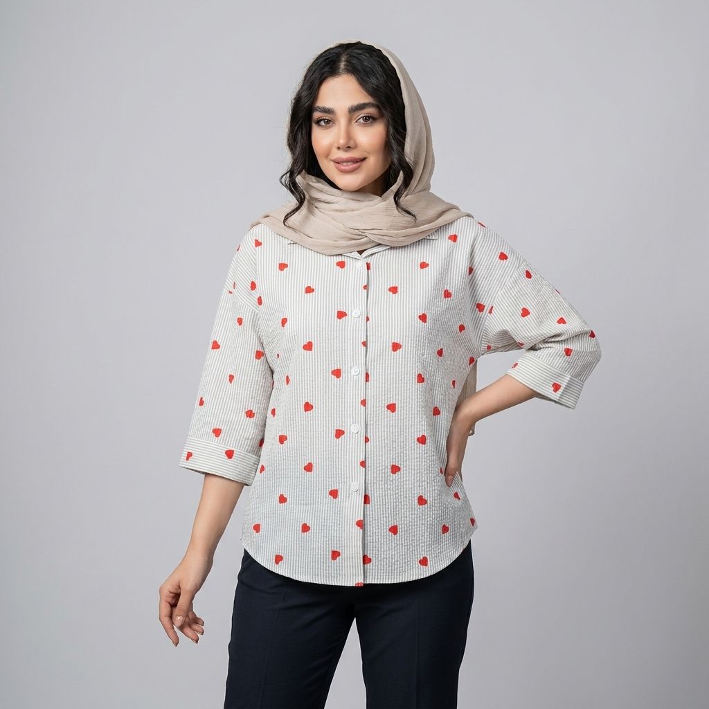 خرید اینترنتی قیمت شومیز زنانه قلبی