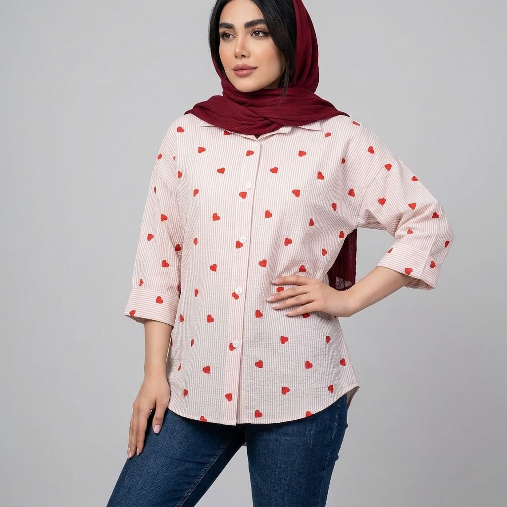 خرید اینترنتی قیمت شومیز زنانه قلبی