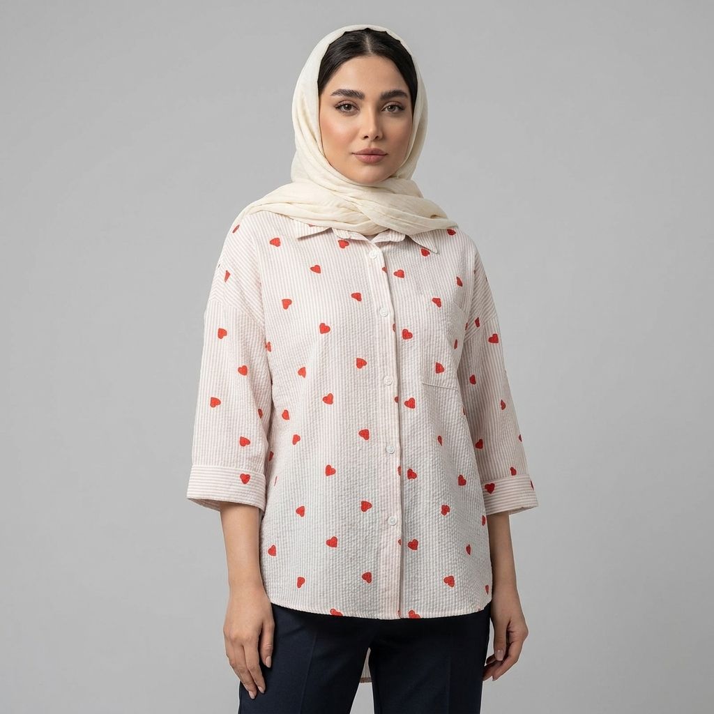 خرید اینترنتی قیمت شومیز زنانه قلبی