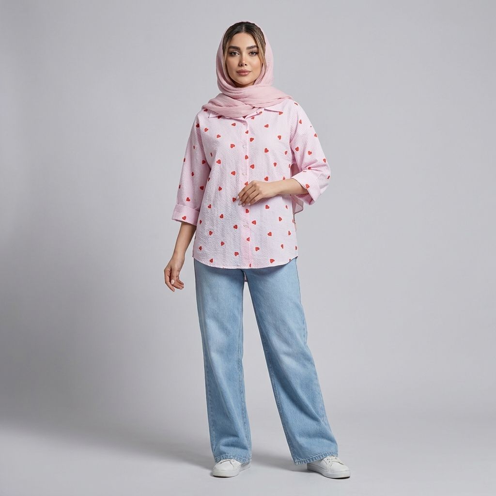 خرید اینترنتی قیمت شومیز زنانه قلبی
