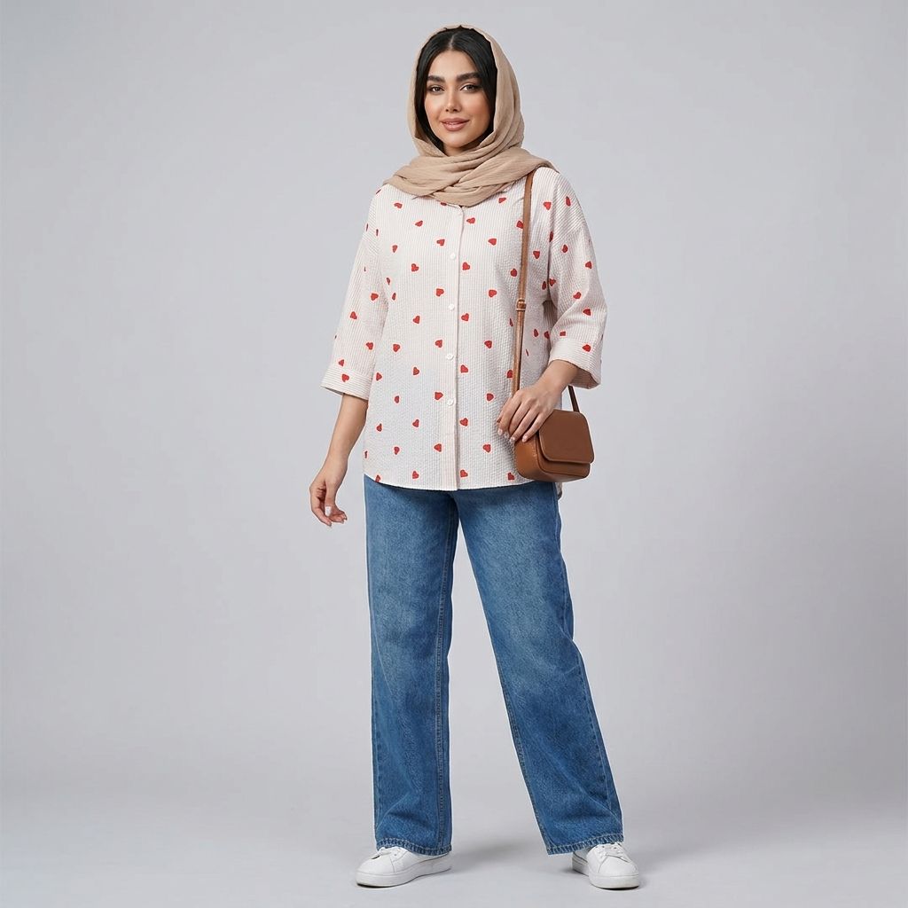 خرید اینترنتی قیمت شومیز زنانه قلبی