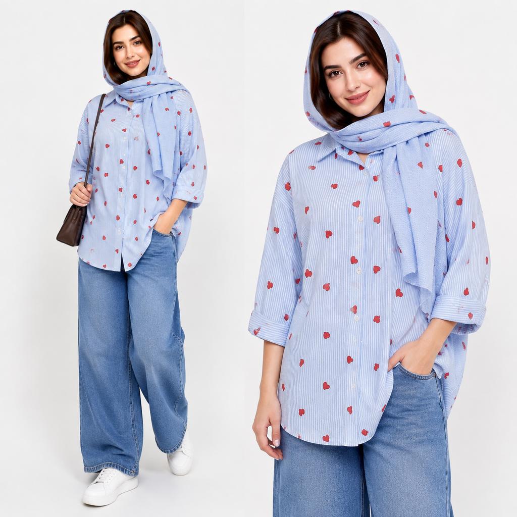 خرید اینترنتی قیمت شومیز زنانه قلبی