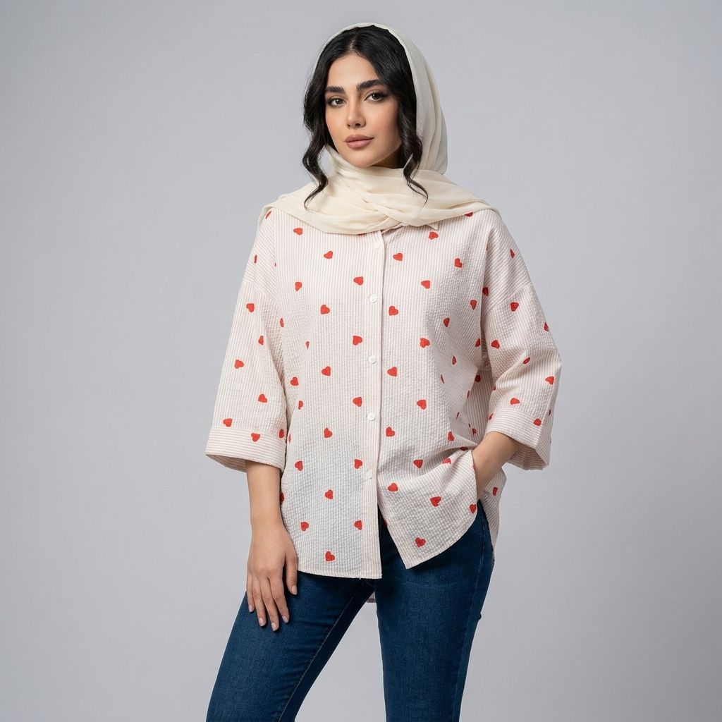 خرید اینترنتی قیمت شومیز زنانه قلبی
