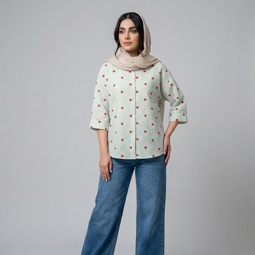 خرید اینترنتی قیمت شومیز زنانه قلبی